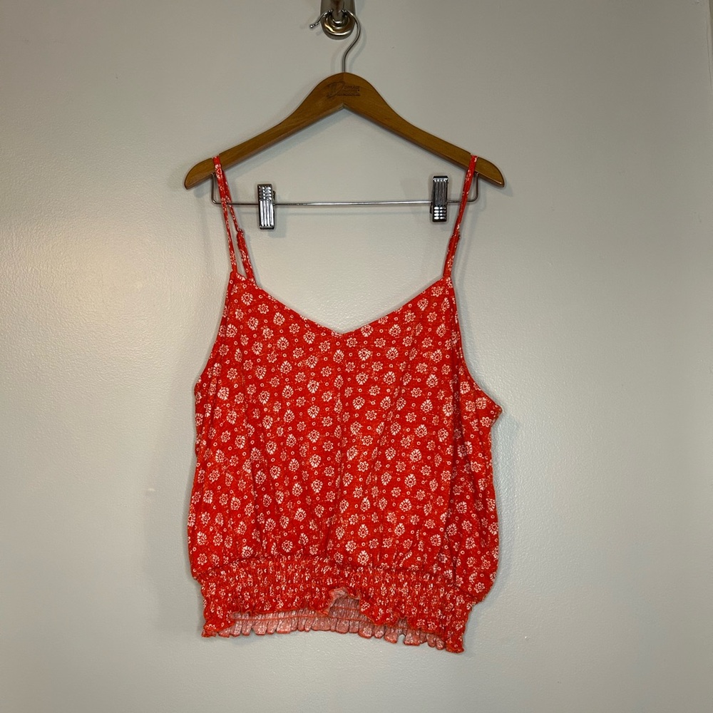 Red Flowered Tank Top